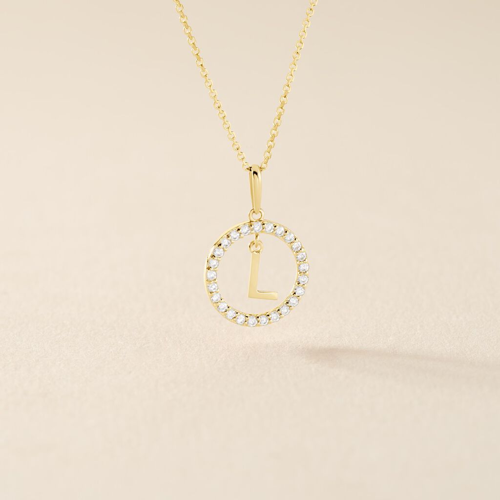 Pendentif Gabe Or Jaune Oxyde De Zirconium - Pendentifs Femme | Histoire d&rsquo;Or