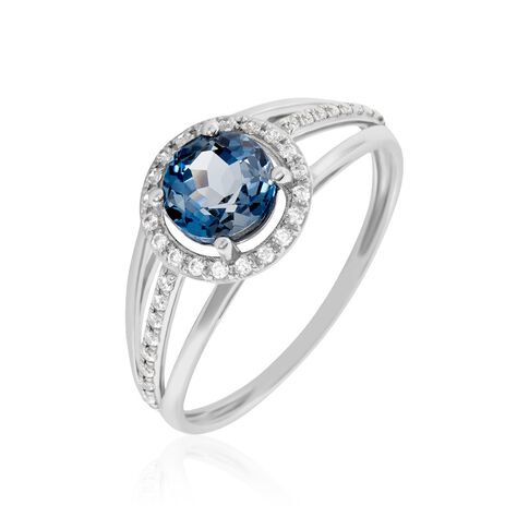 Bague Or Blanc Maeva Topaze Oxydes De Zirconium - Bagues solitaires Femme | Histoire d’Or
