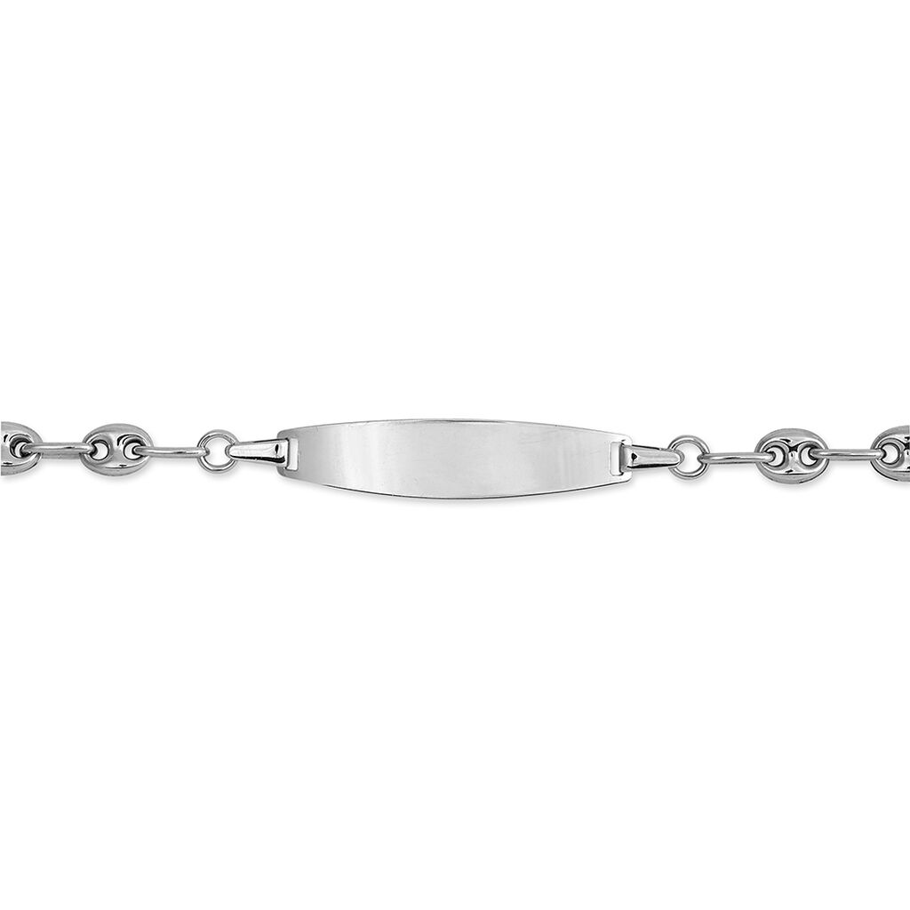 Bracelet Identité Evin Maille Grain De Cafe Or Blanc - Bracelets Communion Enfant | Histoire d’Or