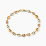 Bracelet Dami Maille Grain De Caf&eacute; Or Tricolore - Bracelets cha&icirc;ne Homme | Histoire d&rsquo;Or