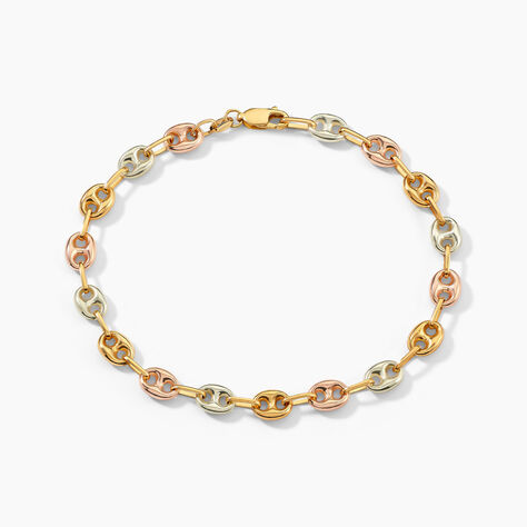 Bracelet Dami Maille Grain De Caf&eacute; Or Tricolore - Bracelets cha&icirc;ne Homme | Histoire d&rsquo;Or