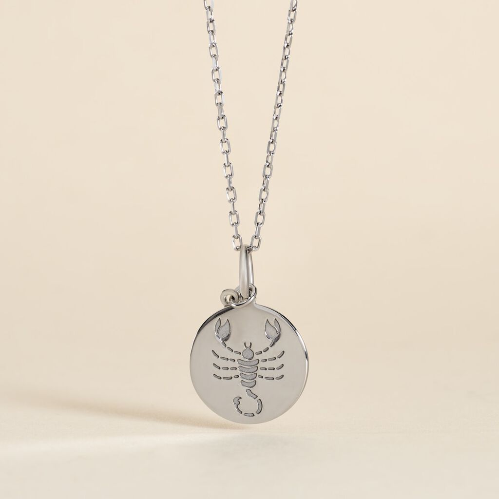 Pendentif Zodiaque Rond Argent Blanc - Pendentifs Zodiaque Famille | Histoire d’Or