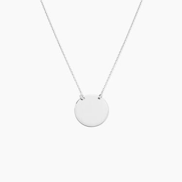 Collier Leana Pastille Gravable Or Blanc