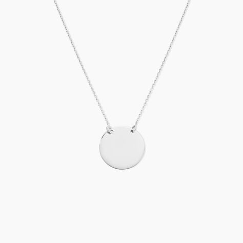 Collier Leana Pastille Gravable Or Blanc - Cadeaux de naissance Enfant | Histoire d&rsquo;Or