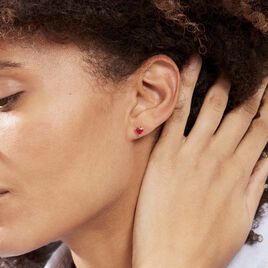 Boucles D'oreilles Kelvyn Argent Rose Oxyde - Boucles d'Oreilles Coeur Femme | Histoire d’Or