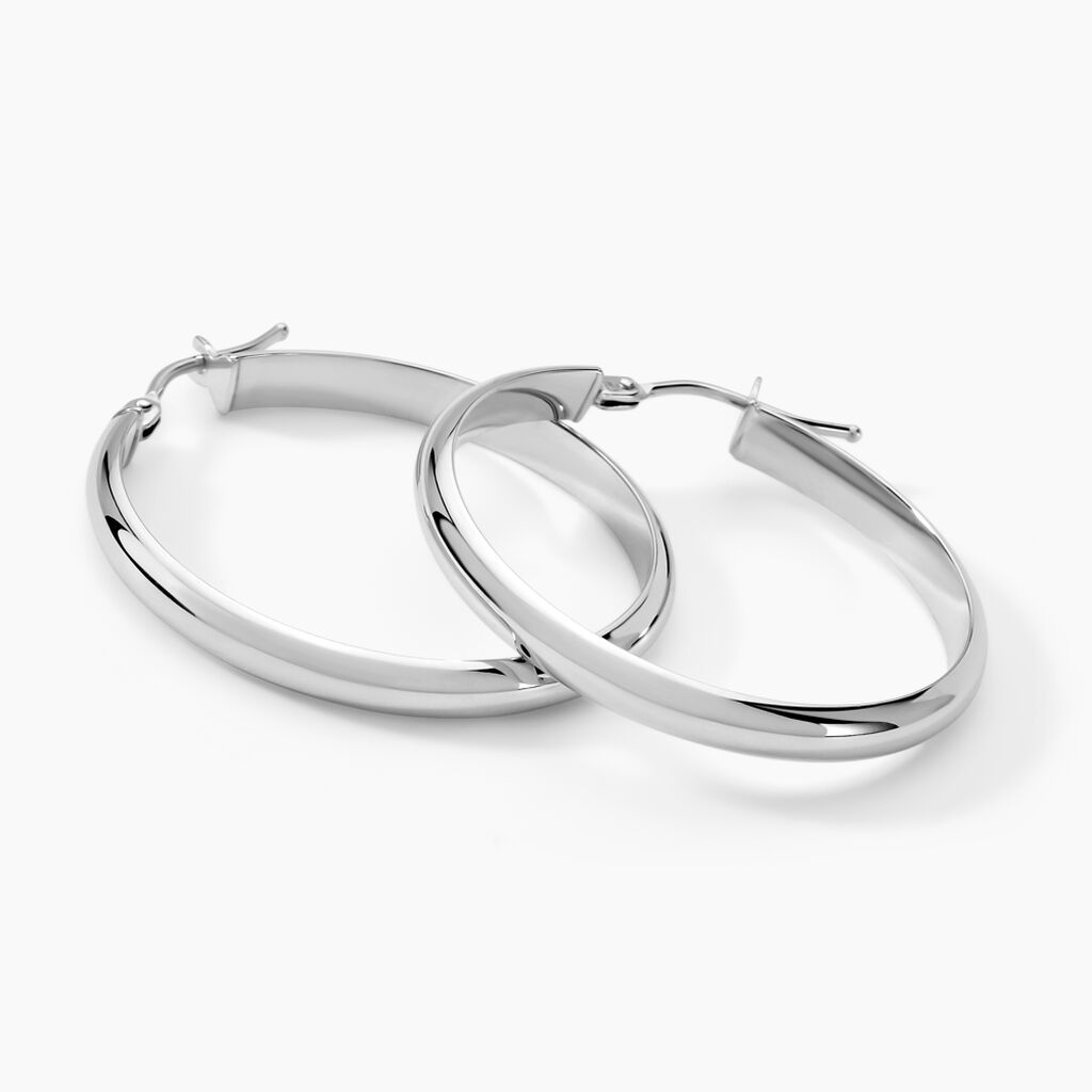 Créoles Shalana Or Blanc - Boucles d'oreilles créoles Femme | Histoire d’Or