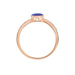 Bague Aude Or Rose Saphir Et Diamant - Bagues avec pierre Femme | Histoire d&rsquo;Or