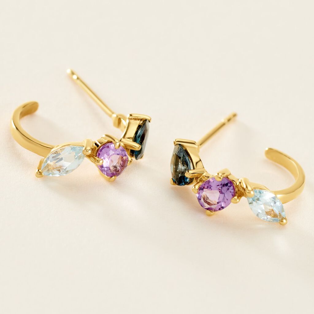 Créoles Printemps Précieux Or Jaune Topaze - Boucles d'oreilles créoles Femme | Histoire d’Or
