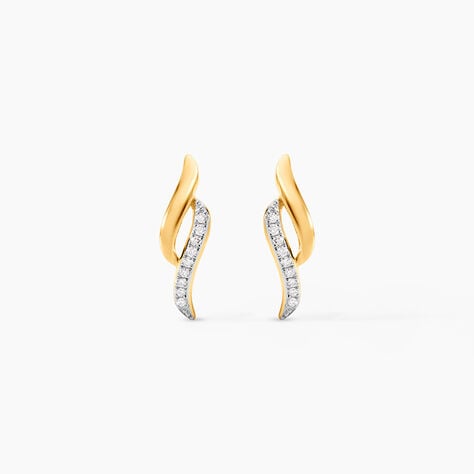 Boucles D'oreilles Puces Callum Or Jaune Diamant - Boucles d'oreilles pendantes Femme | Histoire d&rsquo;Or