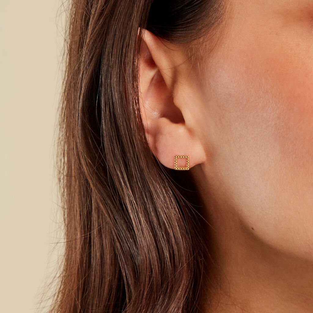 Boucles D'oreilles Puces Cathan Or Jaune - Clous d'oreilles Femme | Histoire d&rsquo;Or
