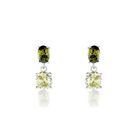 Boucles D'oreilles Pendantes Argent Blanc Brenna Oxydes De Zirconium - Boucles d'oreilles fantaisie Femme | Histoire d&rsquo;Or