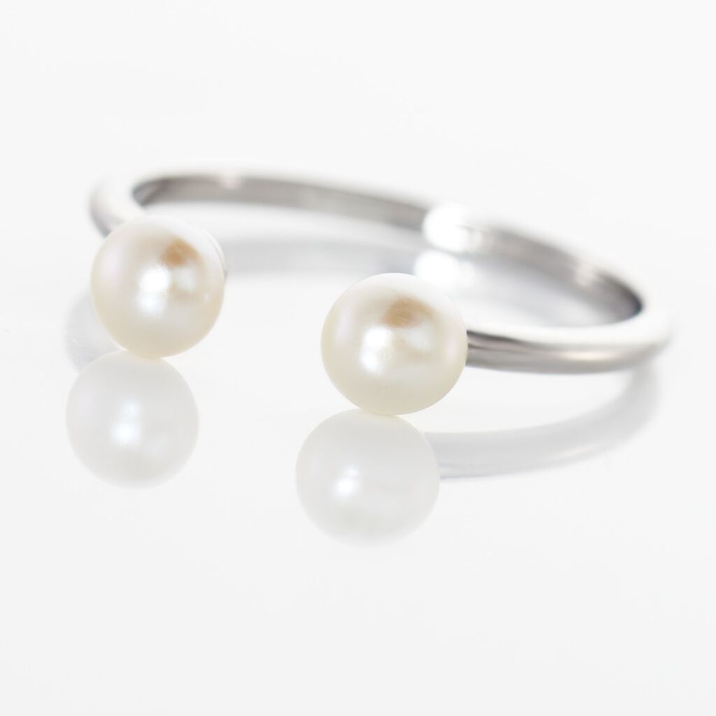 Bague Ull Argent Blanc Perle De Culture - Bagues avec pierre Femme | Histoire d&rsquo;Or