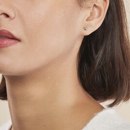 Boucles D'oreilles Puces Virgie Argent Blanc - Boucles d'oreilles fantaisie Femme | Histoire d’Or