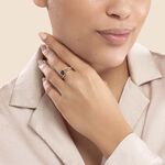 Bague Tyana Plaqu&eacute; Or Jaune Pierre De Synthese Et Oxyde De Zirconium - Bagues solitaires Femme | Histoire d&rsquo;Or