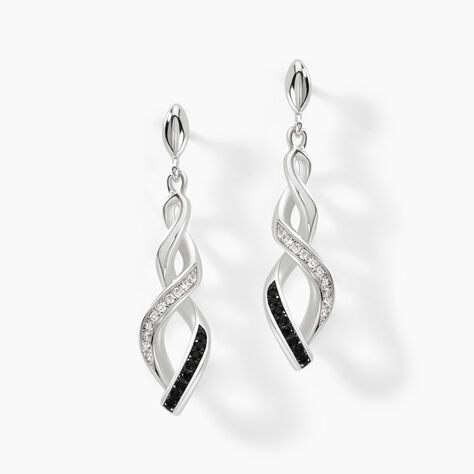 Boucles D'oreilles Pendantes Claudia Argent Blanc Oxyde De Zirconium - Boucles d'oreilles fantaisie Femme | Histoire d’Or