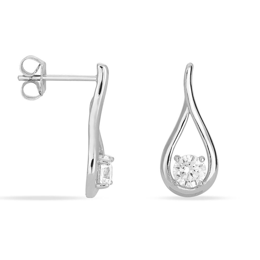 Boucles D'oreilles Pendantes Paloma Argent Blanc Oxyde De Zirconium - Boucles d'oreilles fantaisie Femme | Histoire d’Or