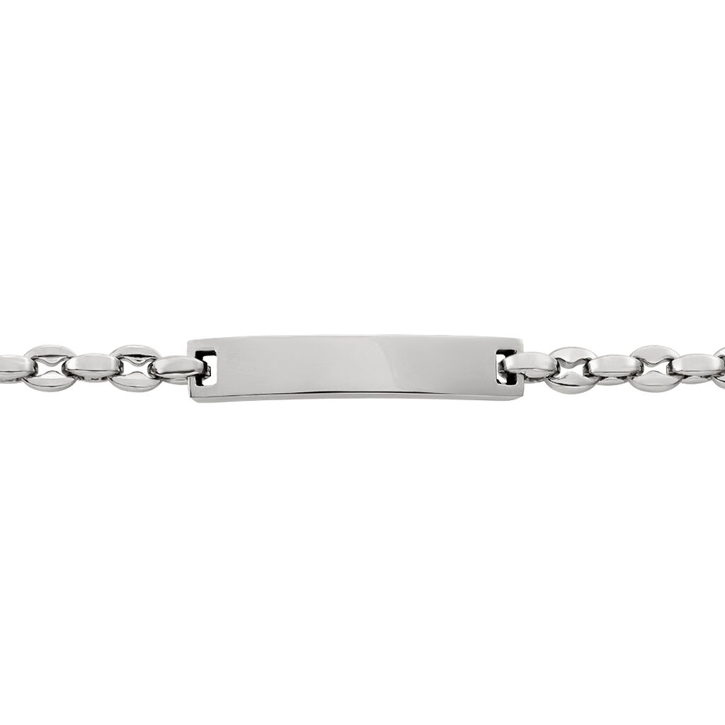 Bracelet Identite Acier Blanc Daryl - Gourmettes Homme | Histoire d’Or