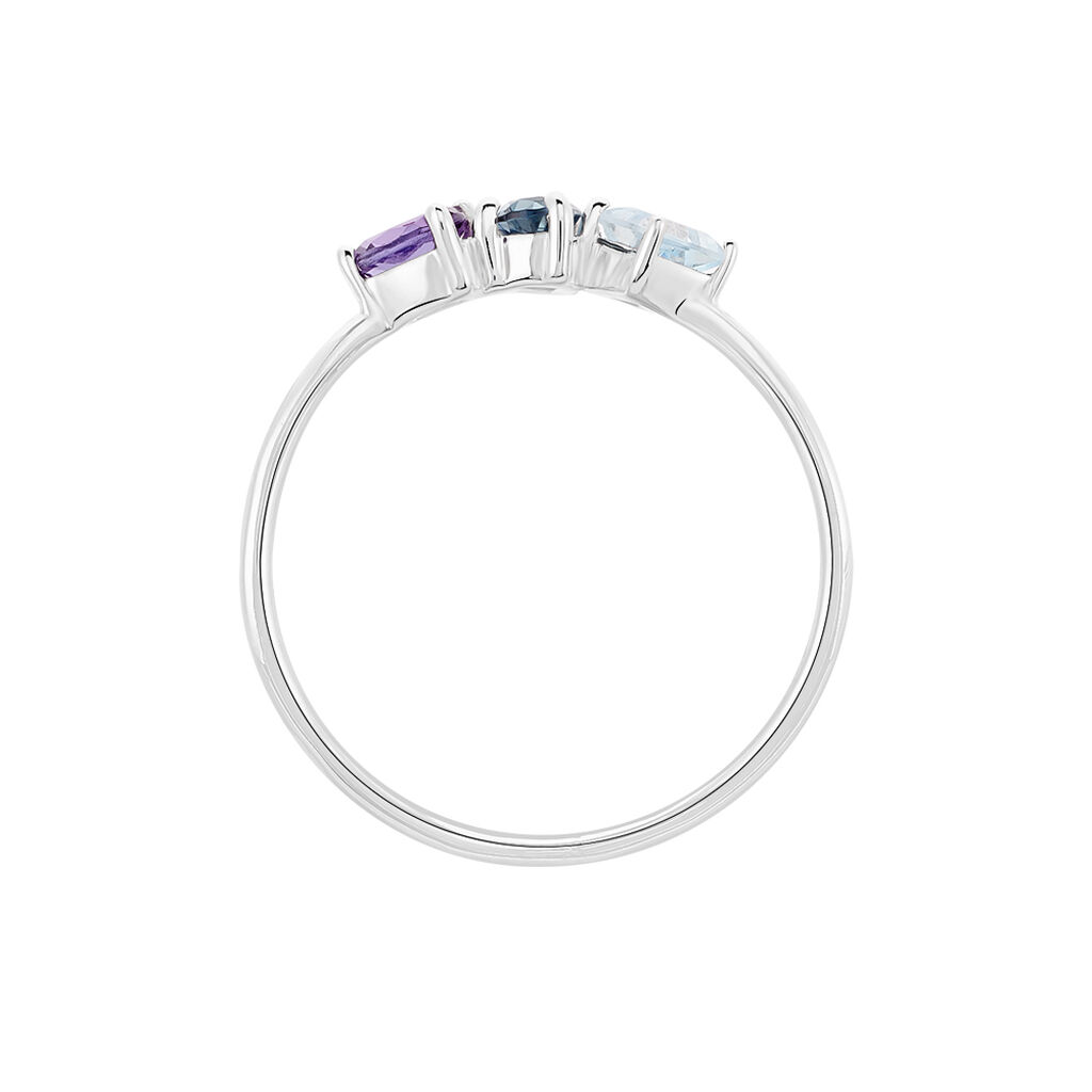 Bague Raika Or Blanc Amethyste Et Topaze - Bagues avec pierre Femme | Histoire d’Or