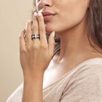 Bague Ceramik Design Argent Blanc C&eacute;ramique Et Oxyde De Zirconium - Bagues avec pierre Femme | Histoire d&rsquo;Or