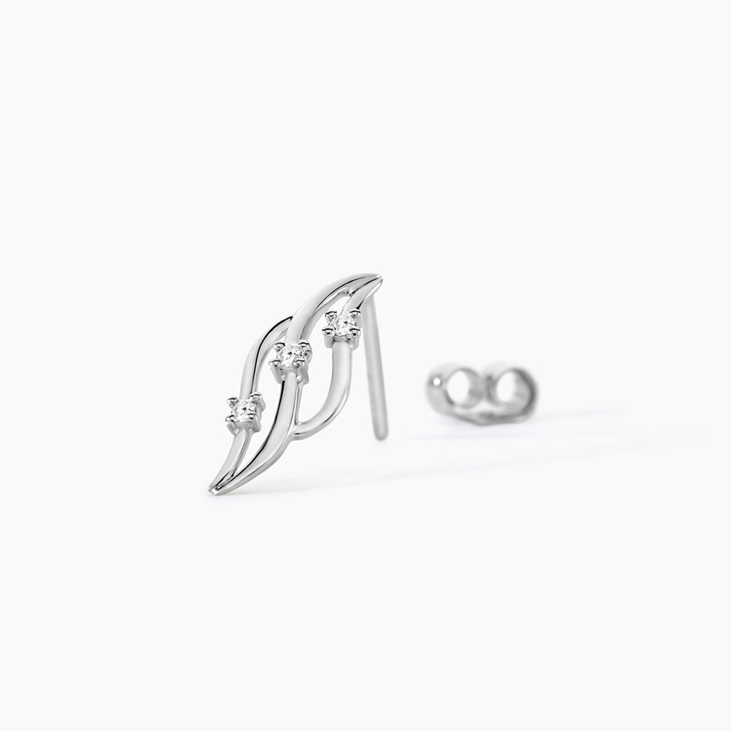 Boucles D'oreilles Puces Marnie Or Blanc Diamant - Boucles d'oreilles pendantes Femme | Histoire d&rsquo;Or