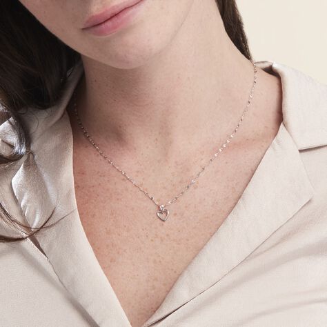 Collier Argent Blanc Hariane - Colliers Coeur Femme | Histoire d’Or