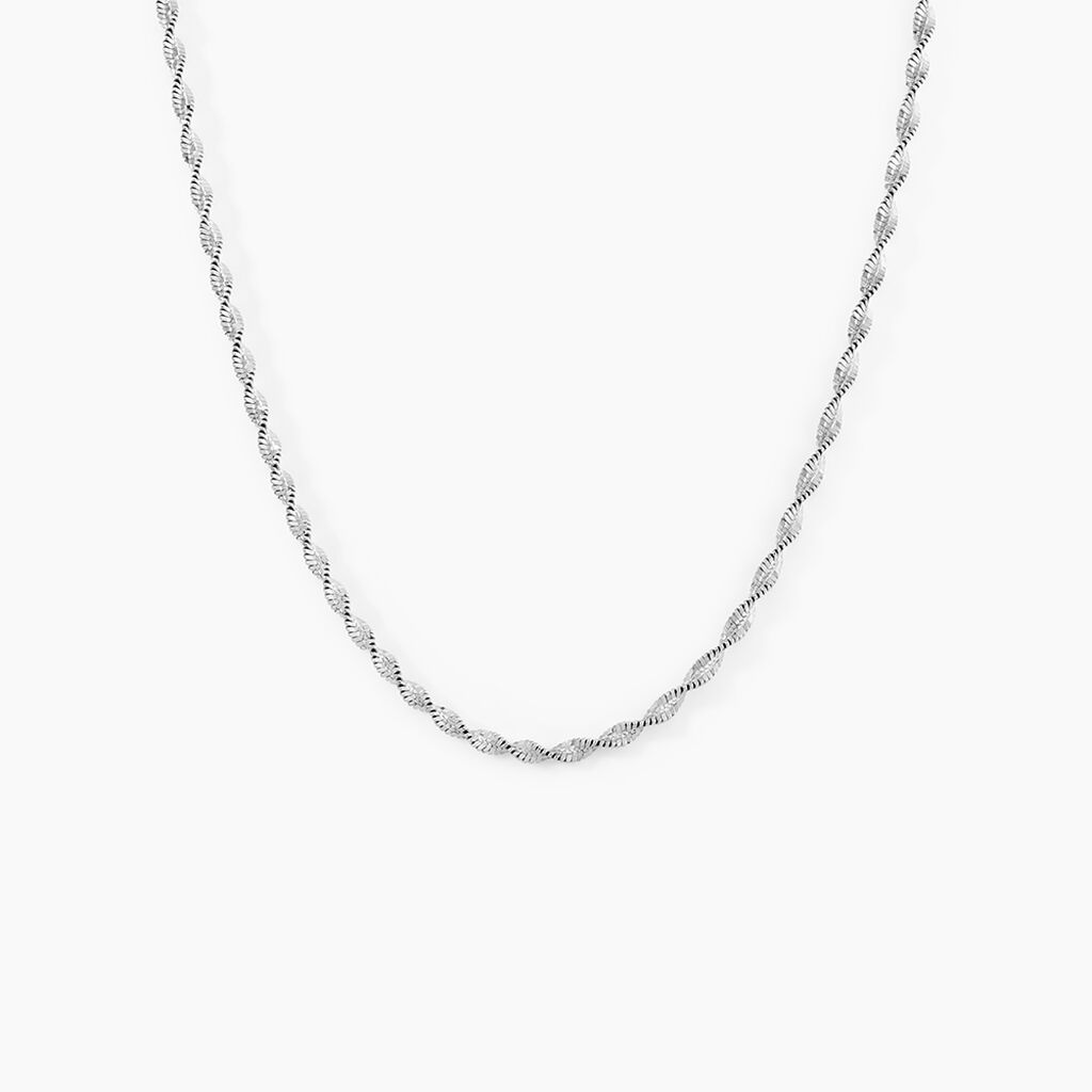 Collier Ciana Torsade Diamante Argent Blanc - Chaines Femme | Histoire d&rsquo;Or