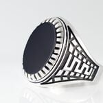 Bague Thimeo Argent Blanc Onyx - Bagues solitaires Homme | Histoire d&rsquo;Or