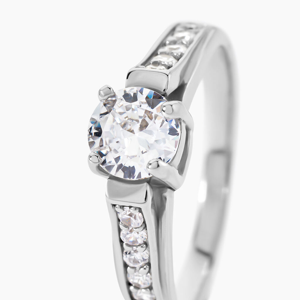 Bague Solitaire Mady Argent Blanc Oxyde De Zirconium - Bagues solitaires Femme | Histoire d&rsquo;Or