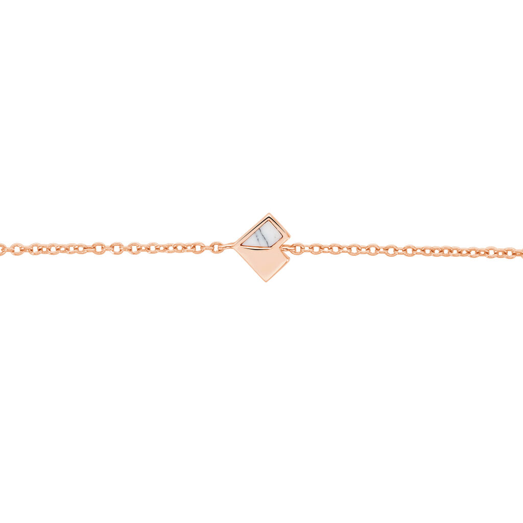 Bracelet Rossana Argent Rose Pierre De Synthese - Bracelets Coeur Femme | Histoire d’Or