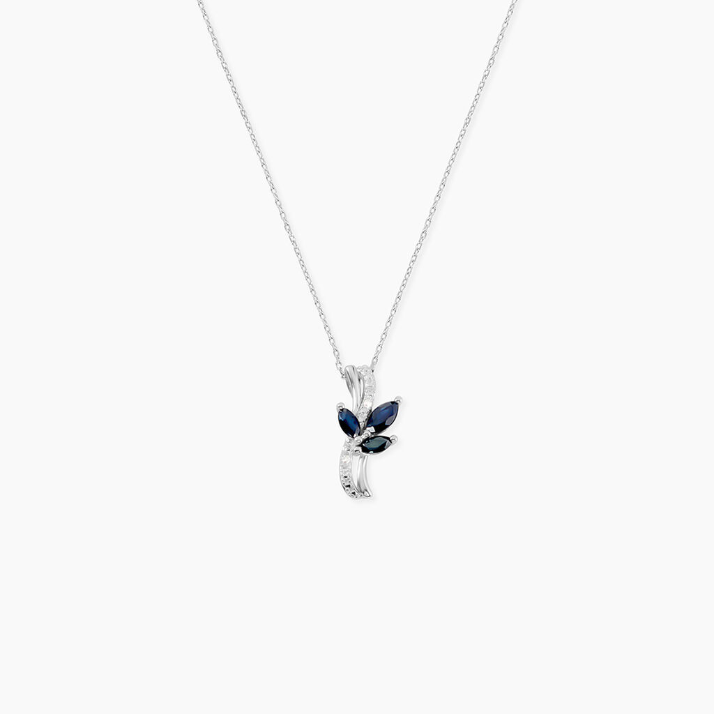 Collier Angie Or Blanc Saphir Diamant - Colliers Femme | Histoire d&rsquo;Or
