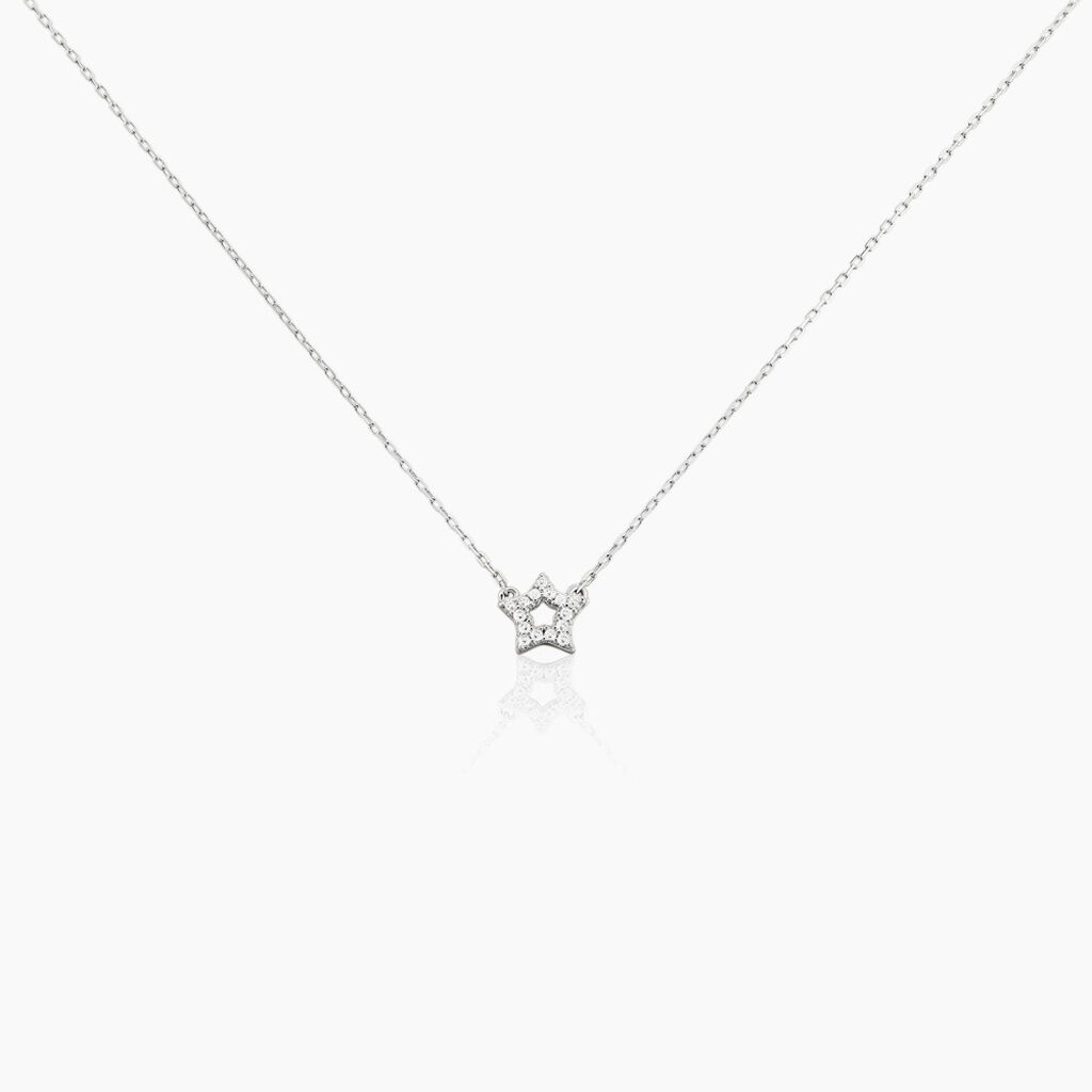 Collier Stellan Argent Blanc Oxyde De Zirconium - Colliers fantaisie Femme | Histoire d’Or