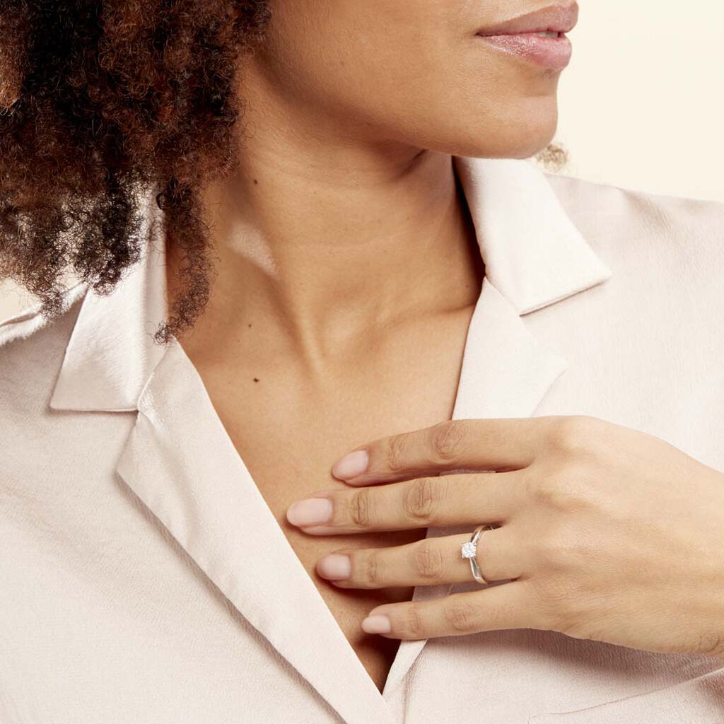Bague Solitaire Artemis Or Blanc Diamant - Bagues solitaires Femme | Histoire d’Or