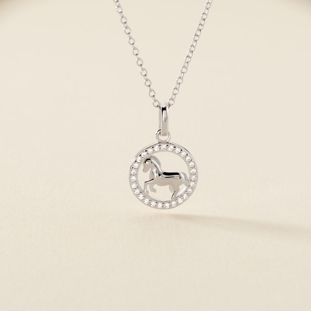 Collier Court Argent Blanc Ayeline Oxyde De Zirconium - Ras de cou Femme | Histoire d&rsquo;Or