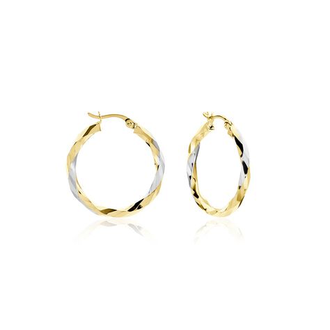 Créoles Ajinie Fil Rond Or Bicolore - Boucles d'oreilles créoles Femme | Histoire d’Or