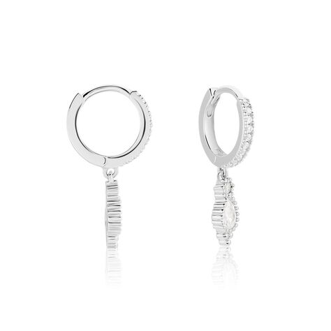 Créoles Ysee Argent Blanc Oxyde De Zirconium - Boucles d'oreilles créoles Femme | Histoire d’Or