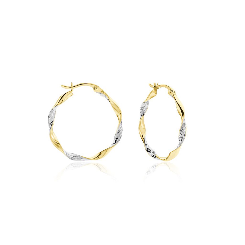 Créoles Eleanie Fil Vrille Or Bicolore - Boucles d'oreilles créoles Femme | Histoire d’Or