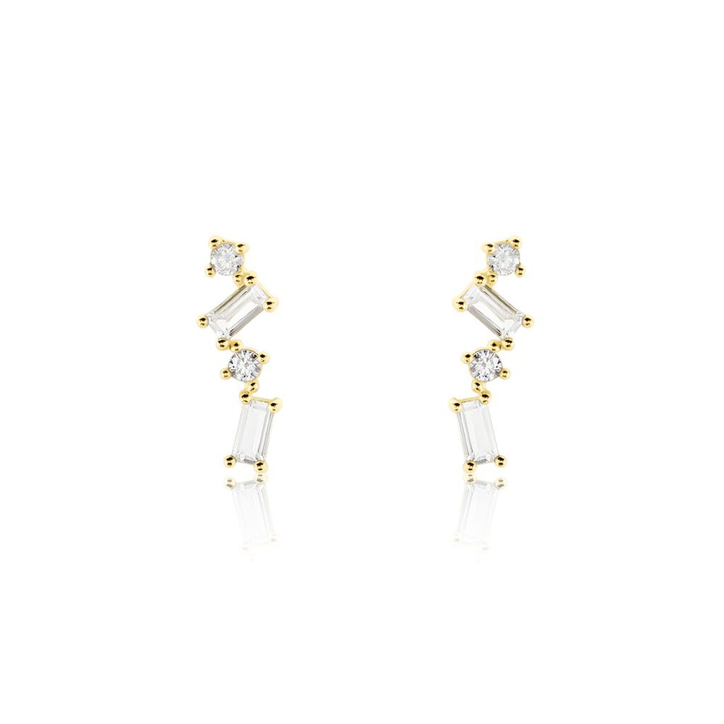 Boucles D'oreilles Puces Renita Or Jaune Oxyde De Zirconium - Clous d'oreilles Femme | Histoire d’Or