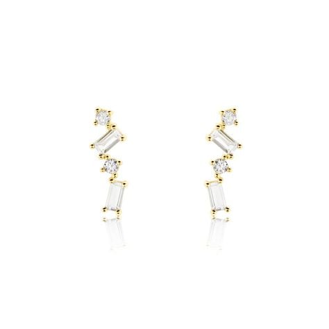 Boucles D'oreilles Puces Renita Or Jaune Oxyde De Zirconium - Clous d'oreilles Femme | Histoire d’Or