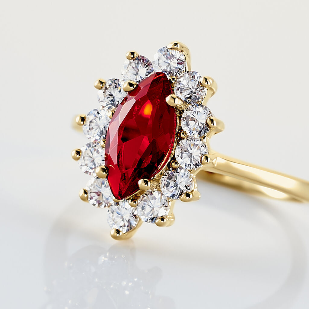 Bague Lisea Plaqué Or Jaune Verre Et Oxyde De Zirconium - Bagues solitaires Femme | Histoire d’Or