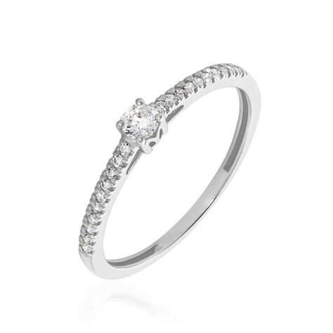 Bague Eliisa Or Blanc Diamant - Bagues solitaires Femme | Histoire d’Or