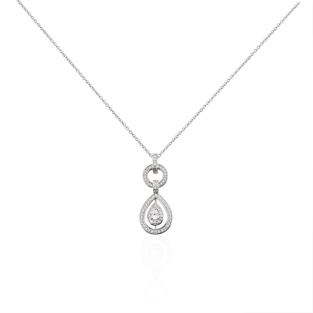 Collier Edward Argent Blanc Oxyde De Zirconium - Colliers Femme | Histoire d’Or