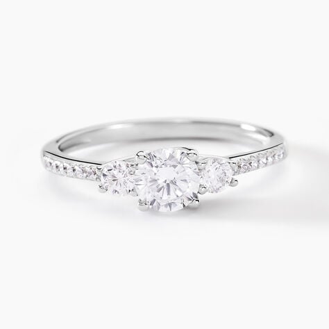 Bague Mallory Argent Blanc Oxyde De Zirconium - Bagues avec pierre Femme | Histoire d&rsquo;Or