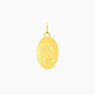 Pendentif Vierge Ovale Or Jaune