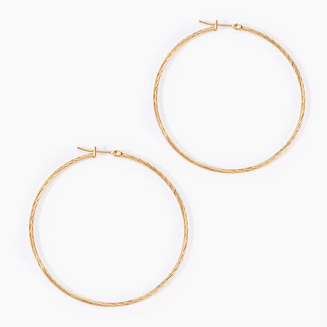 Créoles Anusha Plaqué Or Jaune - Boucles d'oreilles créoles Femme | Histoire d’Or
