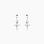 Cr&eacute;oles Christie Argent Blanc Oxyde De Zirconium - Boucles d'oreilles cr&eacute;oles Femme | Histoire d&rsquo;Or