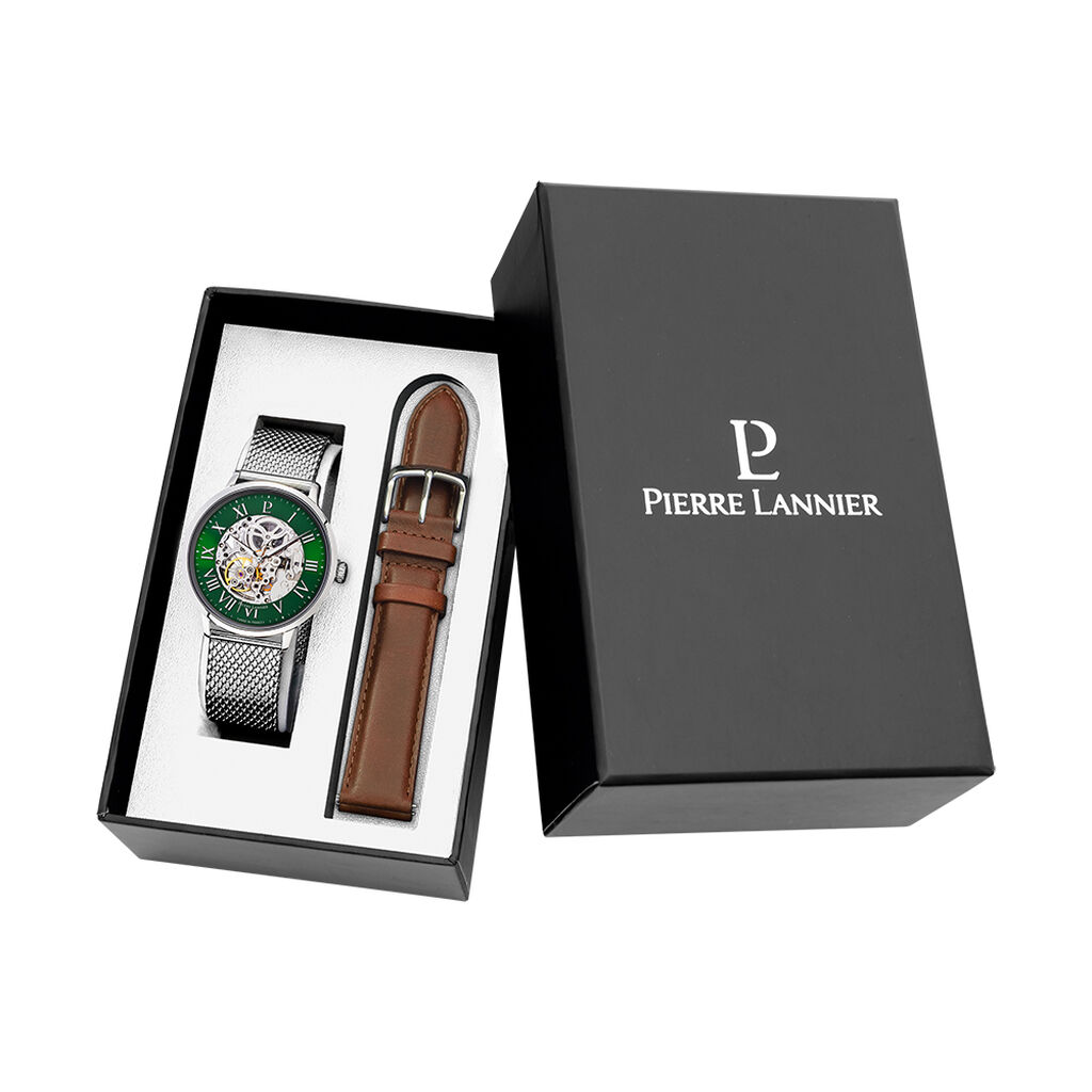 Coffret De Montre Pierre Lannier Automatique 42 Vert - Id&eacute;es cadeaux Homme | Histoire d&rsquo;Or