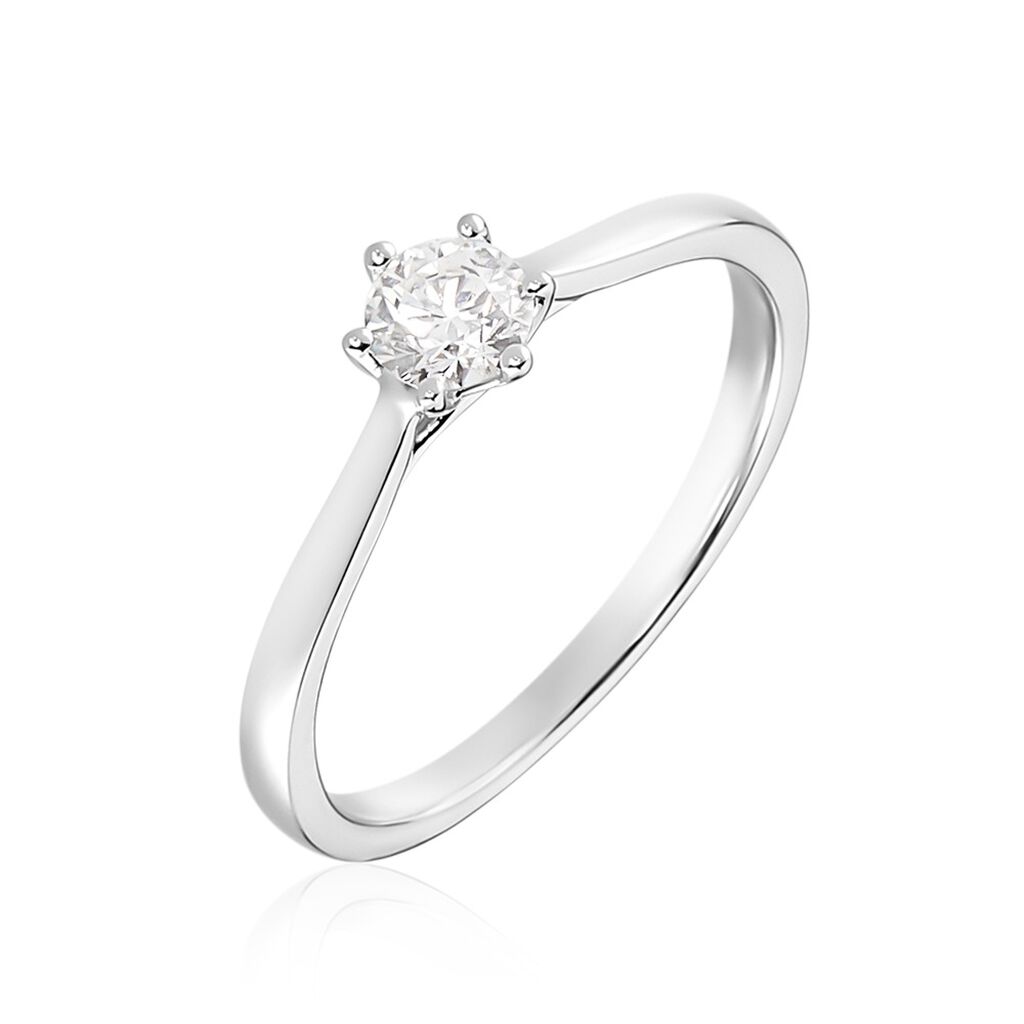 Bague Solitaire Athena Or Blanc Diamant - Bagues solitaires Femme | Histoire d’Or