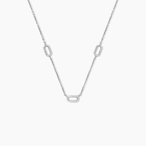 Collier Pytha Argent Blanc Oxyde De Zirconium - Colliers fantaisie Femme | Histoire d’Or
