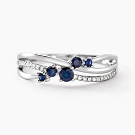 Bague Amarylis Or Blanc Saphir Diamant - Bagues avec pierre Femme | Histoire d’Or