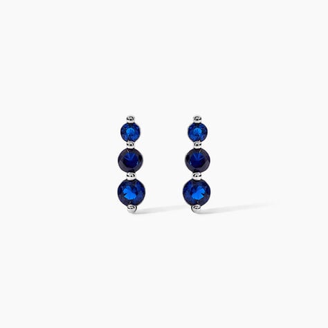 Boucles D'Oreilles Puces Emina Argent Blanc Pierre D'Imitation Perle D'Imitation - Boucles d'oreilles fantaisie Femme | Histoire d&rsquo;Or